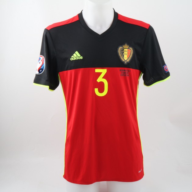 Vermaelen Belgium shirt, issued/worn Belgium-Italy 13/6/16