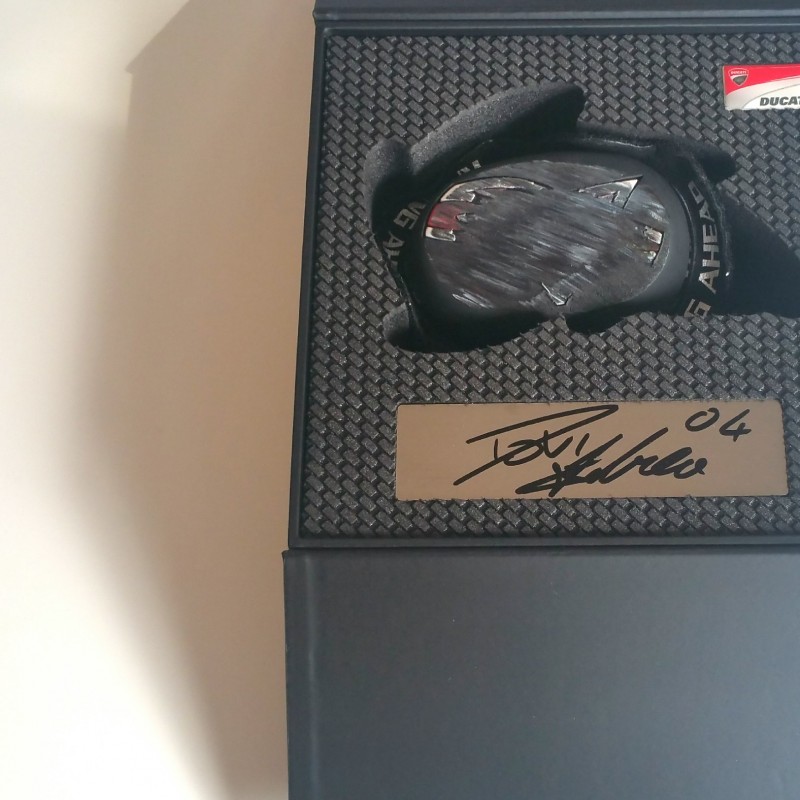 Andrea Dovizioso Worn Knee Slider in a Beautiful Signed Box