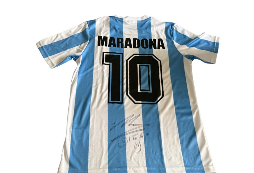 Maradona's Argentina Signed Replica Shirt, WC 1986