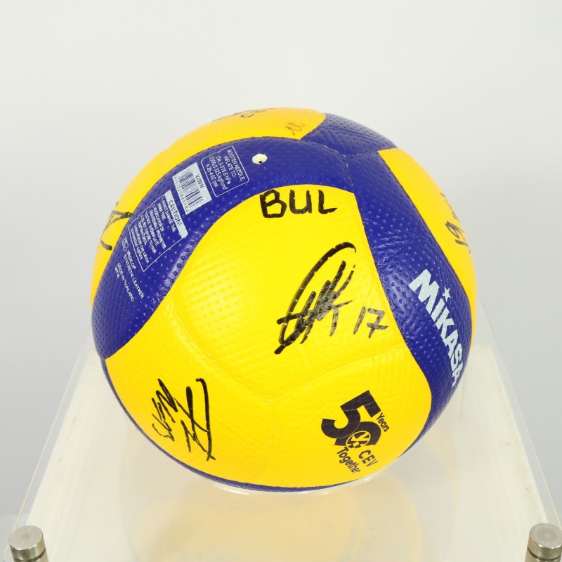 Pallone della Bulgaria ufficiale a Eurovolley 2023 autografato dalla Nazionale maschile