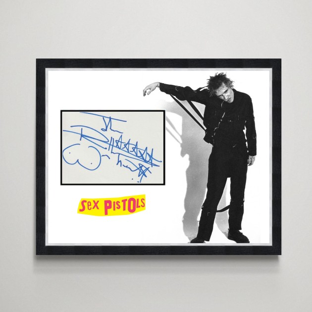 John Lydon of Sex Pistols Signed Display