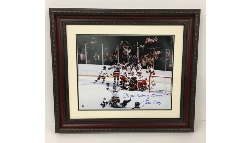 “Do You Believe in Miracles” Hand Signed and Inscribed by Jim Craig, USA Olympic Hockey Team 