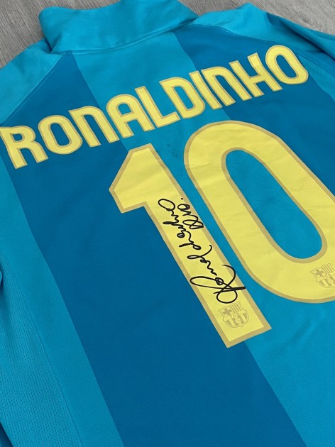 Ronaldinho's FC Barcelona 2007/08 Signed Away Shirt