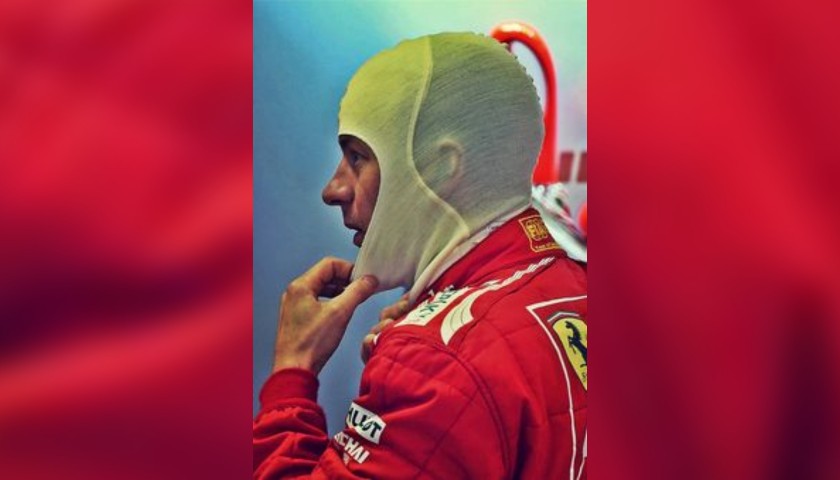 Ferrari Balaclava Worn and Signed by Kimi Räikkönen
