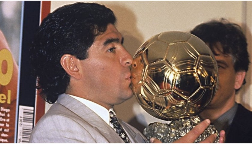 Maradona Signed Replica Ballon d'Or