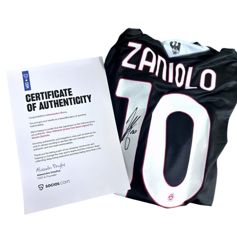Zaniolo's Udinese Signed Official Shirt Box Set, 2025/26