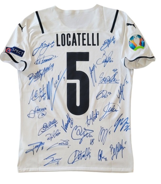 Locatelli's Match Shirt, Turkey vs Italy 2021 - Signed by the team