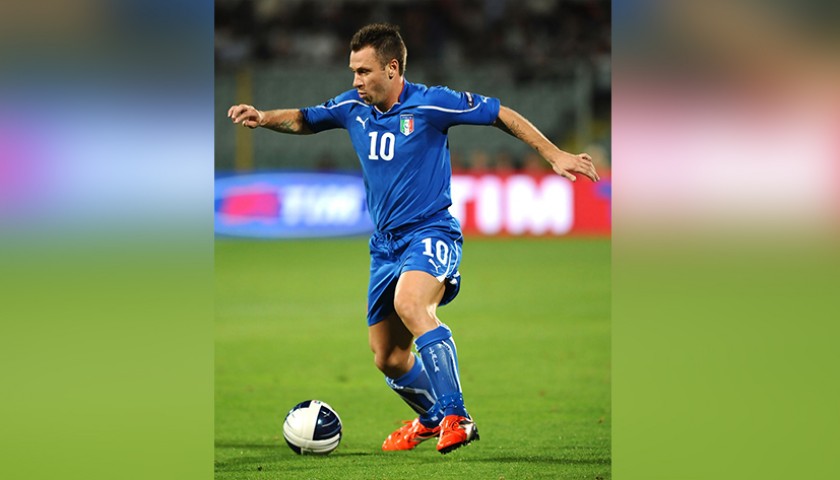 Cassano's Match-Worn Italia Shirt, Euro 2012 Qualifiers