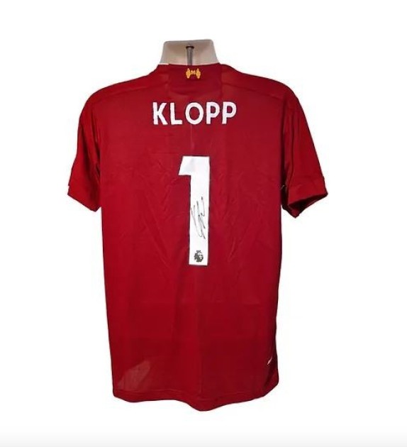 Maglia da calcio replica firmata Jurgen Klopp Liverpool 19/20 Champions League