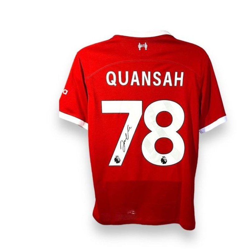 Jarell Quansah's Liverpool 2023/24 Signed and Framed Shirt