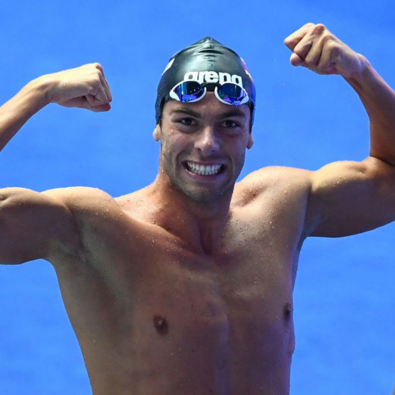 Gregorio Paltrinieri's Signed Race Swimming Cap