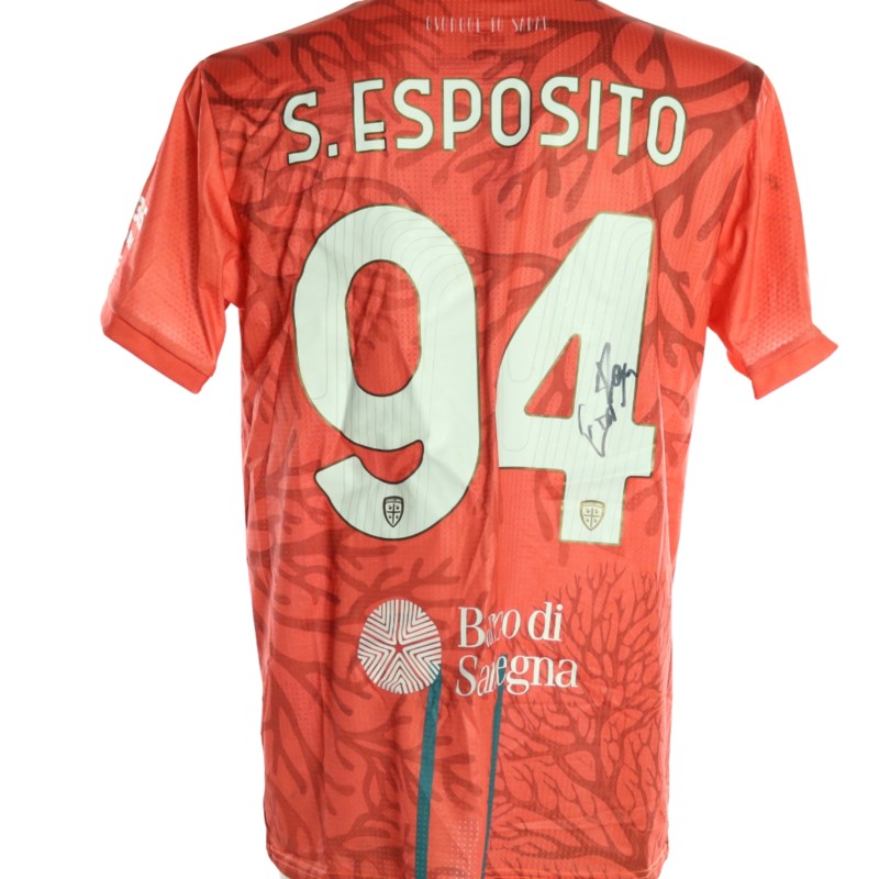 Maglia Preparata Esposito Como vs Cagliari, 2025 - Autografata