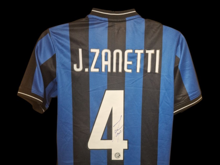 Maglia da calcio dell'Inter di Javier Zanetti, autografata, finale 2010