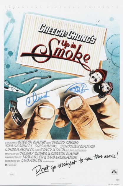 Locandina del film "Up In Smoke" autografata da Cheech & Chong