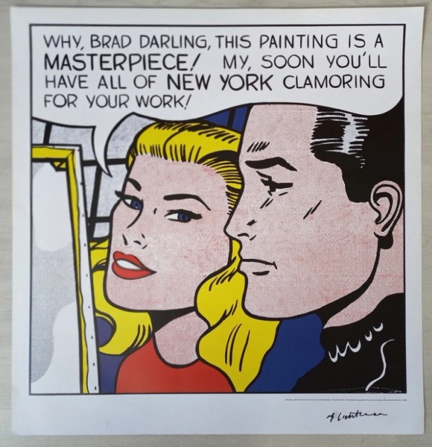 "Why Brad Darling" Poster Hand Signed by Roy Lichtenstein