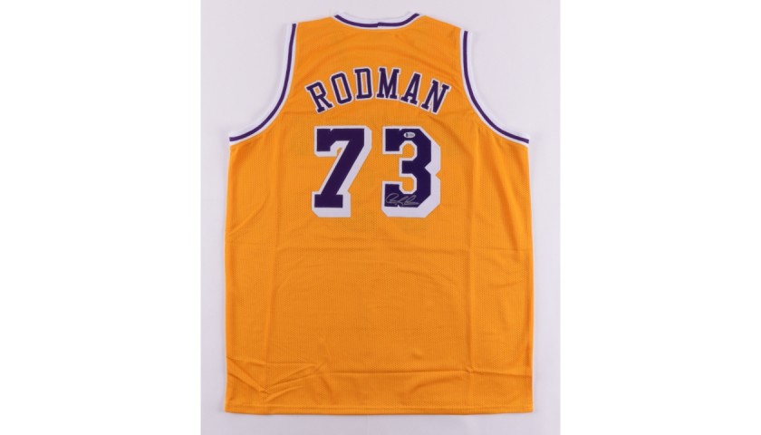 Sold at Auction: Dennis Rodman signed NBA Los Angeles Lakers signed jersey  signature on number on the back. Dennis