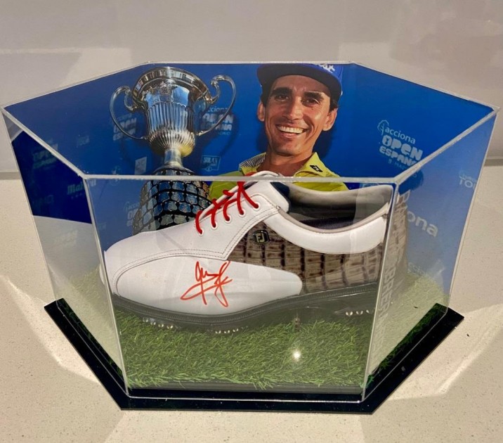 Rafa Cabrera Bello Signed Golf Shoe in Display Case
