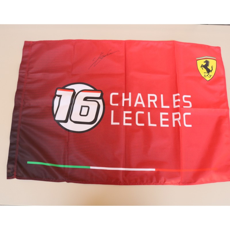 Bandiera Charles Leclerc - Autografata