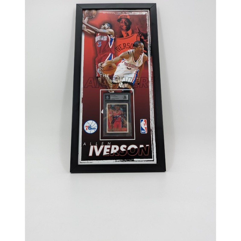 Allen Iverson Signed and Framed Rookie Card 