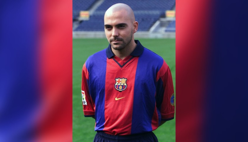 De La Pena's Official Barcelona Signed Shirt, 1998/99 - CharityStars