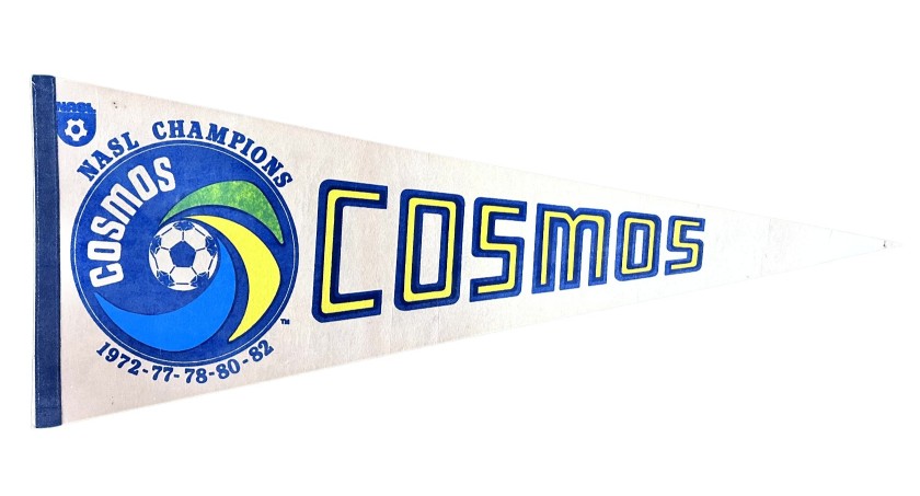 Gagliardetto ufficiale NY Cosmos, 1982 - Autografato da Pelé