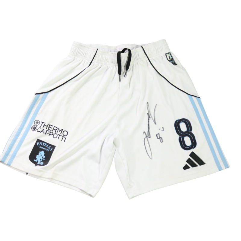 Pantaloncini Karic Unwashed Virtus Entella vs Carrarese, 2026 - Autografati