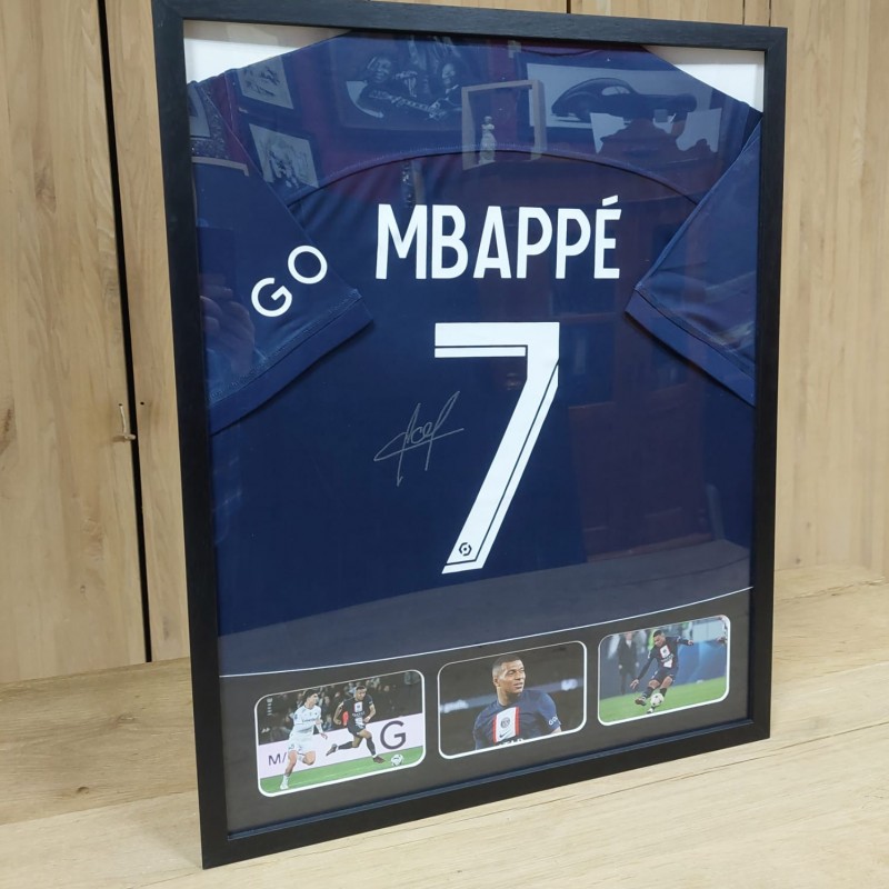 Mbappé PSG Signed and Framed Shirt