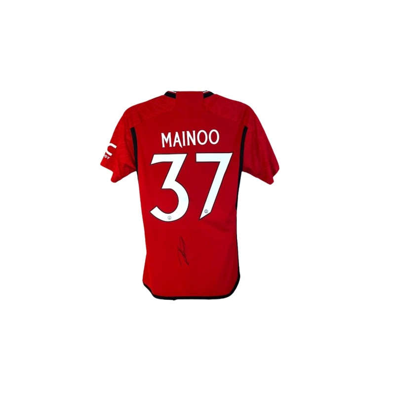 Kobbie Mainoo's Manchester United 2023/24 FA Cup Signed Replica Shirt