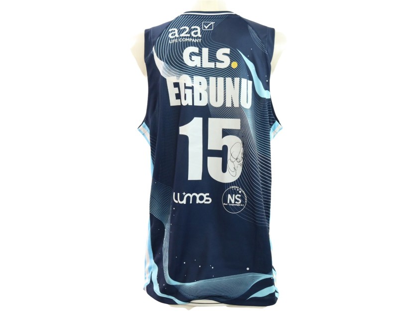 Completo Egbunu indossato Vanoli Cremona vs Napoli Basket 2025 - Autografato