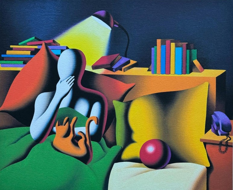 "Books for company" di Mark Kostabi