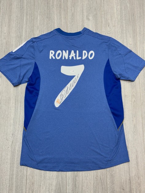 Maglia replica da trasferta firmata da Cristiano Ronaldo, Real Madrid 2013-14