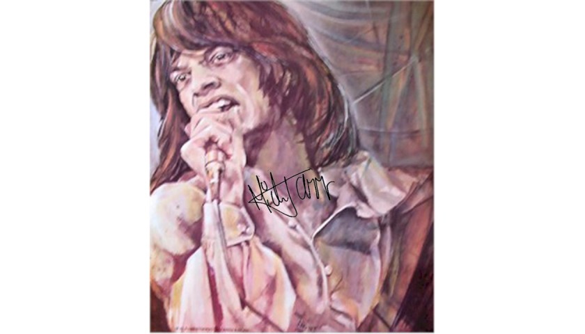 Mick Jagger Rolling Stones Poster with Digital Signature