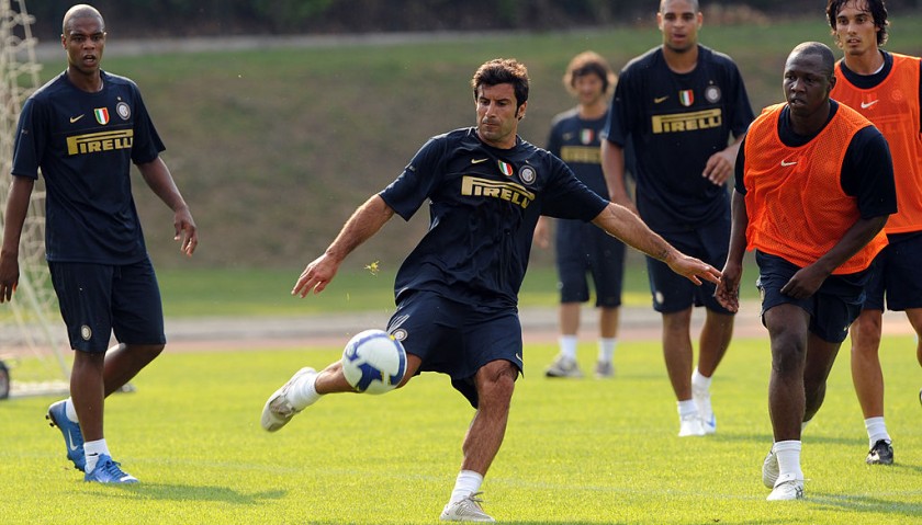 Figo's Signed Practice-Worn Inter Shirt, 2008/09