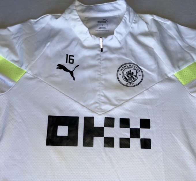 Rodrigo Man City Training Kit Collection 2022/2023 - Worn White/Yellow Shower/Dry Top