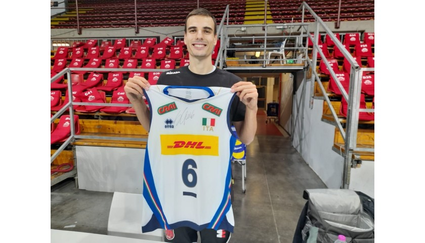 Italy Volleyball Team Jersey Signed by Simone Giannelli