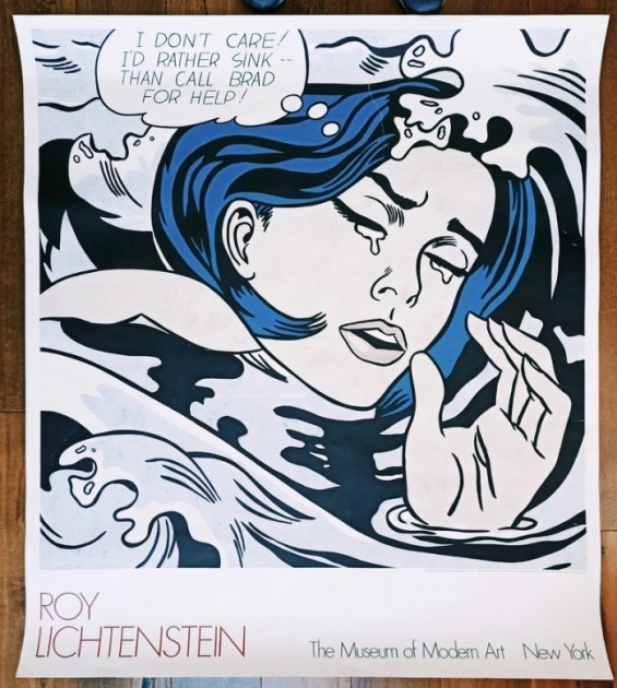 "Drowning Girl" Poster by Roy Lichtenstein