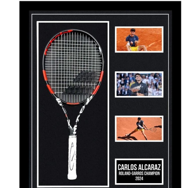 Carlos Alcaraz Signed and Framed Babolat Racket