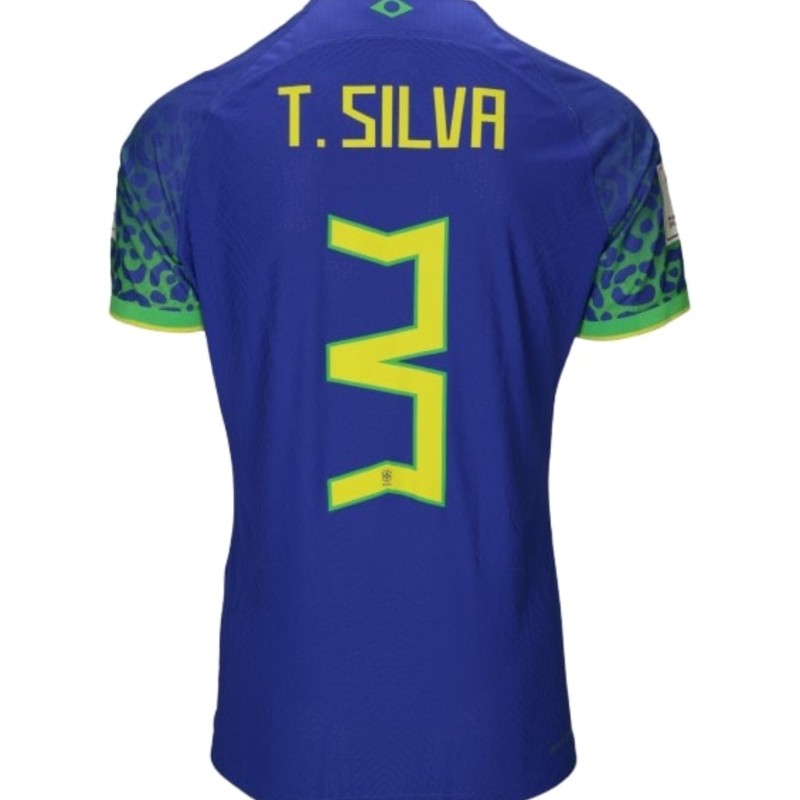 Thiago Silva's Brazil Signed Match-Issued Shirt, WC 2022