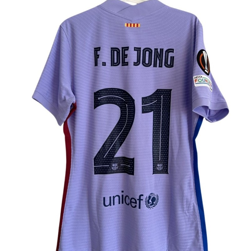 De Jong's Barcelona 2021/22 Match-Issued Shirt