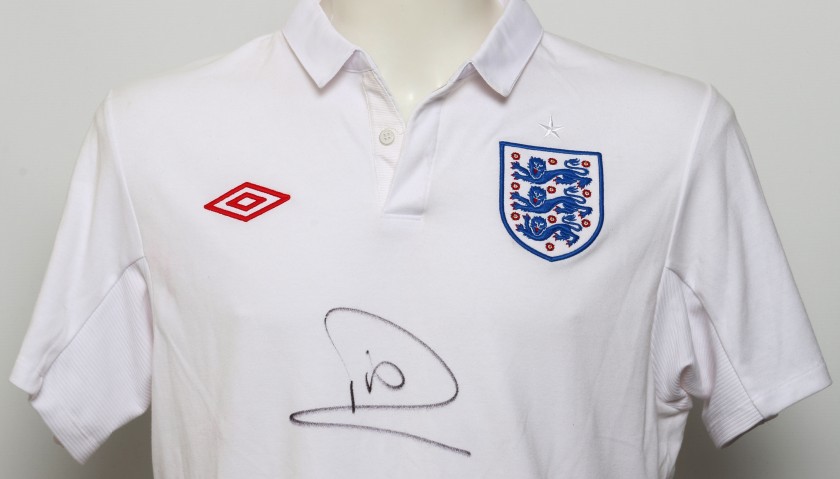 England Football Shirt Signed by Rio Ferdinand - CharityStars