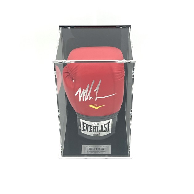 Mike Tyson Signed Boxing Glove In Display Case