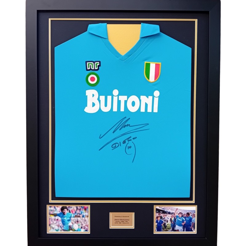 Maglia replica Napoli 1987/1988 incorniciata - Autografata da Diego Maradona