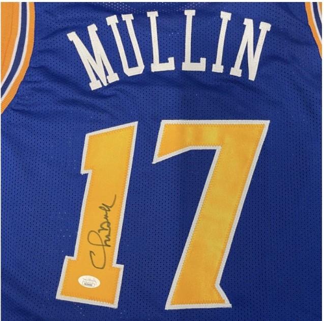 Chris Mullin Signed Golden State Basketball Jersey