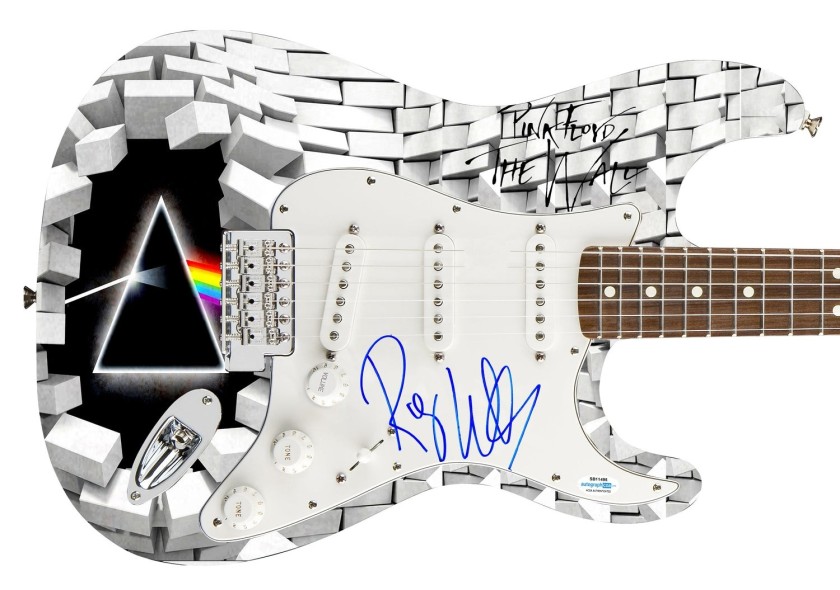 Roger Waters of Pink Floyd Signed Custom Graphics "The Wall" Guitar