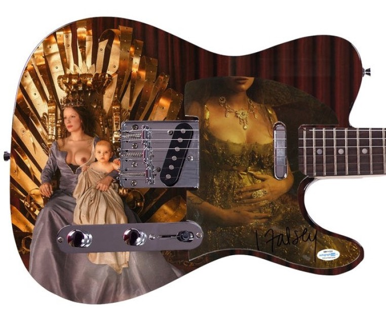 Halsey Signed Pickguard on a Custom Signature Edition Guitar