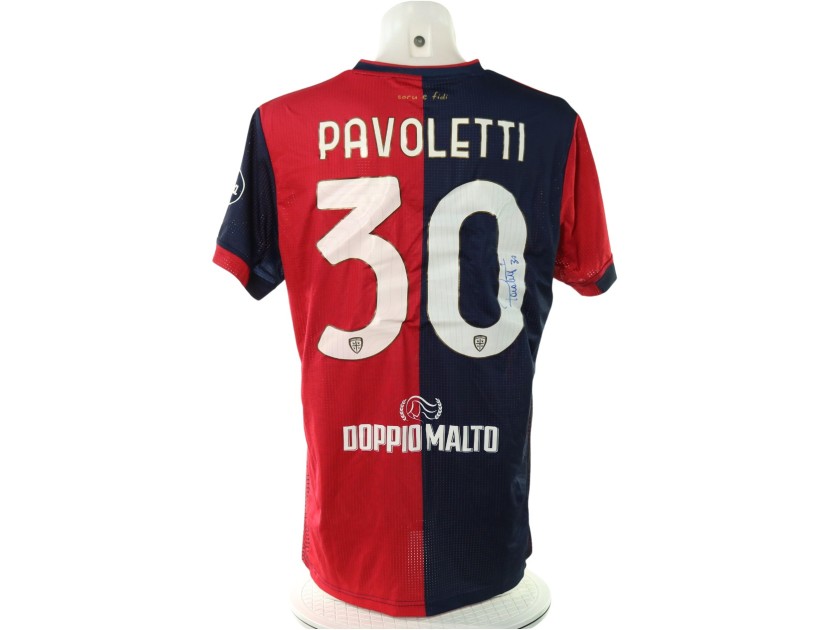 Pavoletti's Signed Unwashed Shirt, Cagliari vs Milan 2024