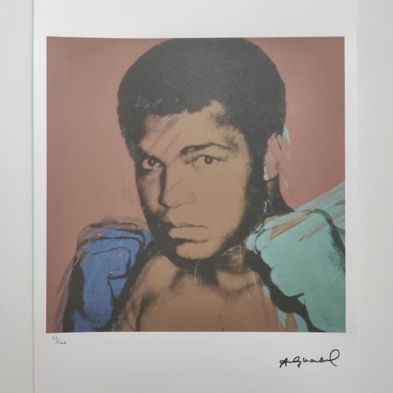 "Muhammad Ali" Lithograph Signed by Andy Warhol 