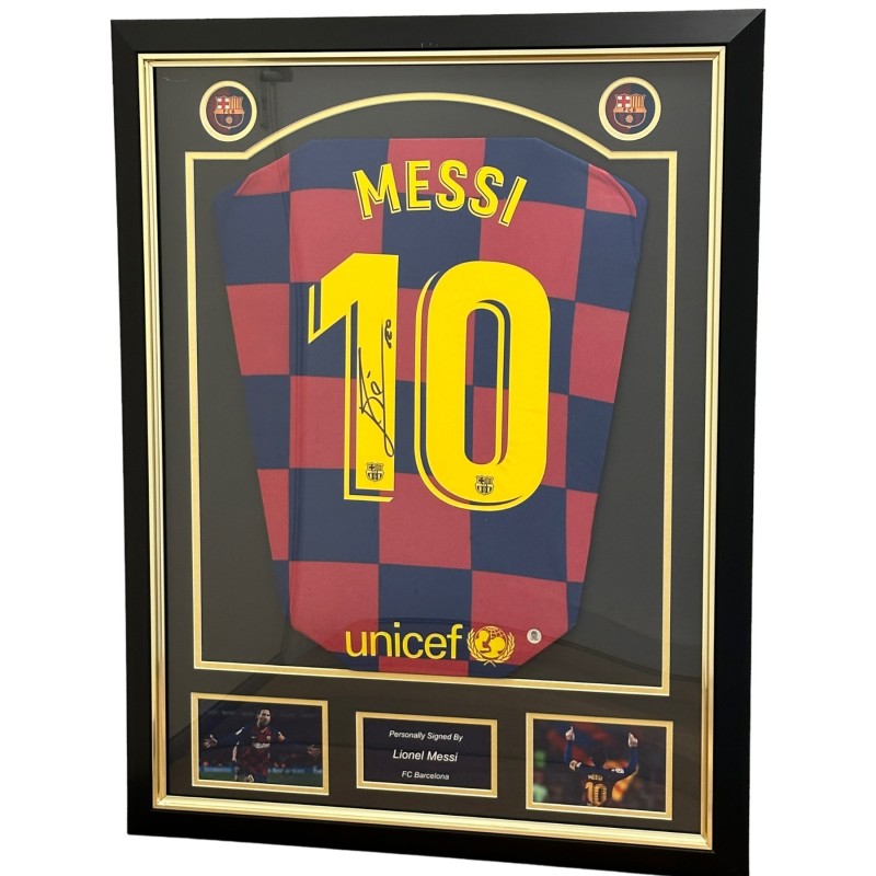 Lionel Messi's FC Barcelona 2019/20 Signed And Framed Shirt 