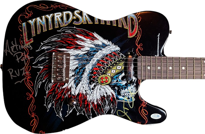 Lynyrd Skynyrd Signed Custom Graphics Guitar