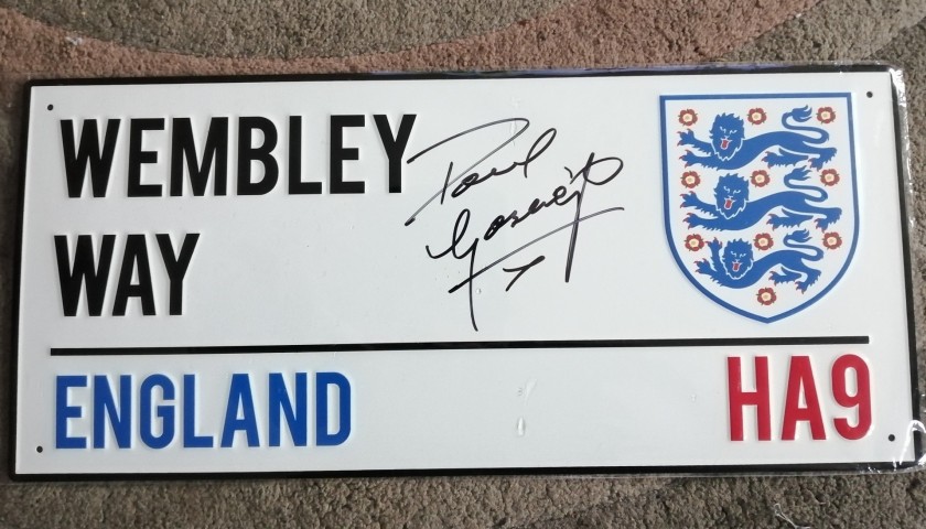 Paul Gascoigne's Signed Wembley Stadium Street Sign
